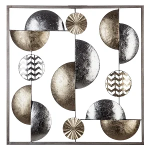 Metalen wanddecoratie ronde objecten