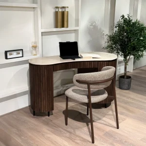 Dexter Organisch Bureau met Natuurstenen Blad en Chestnut Mangohout – 136 cm