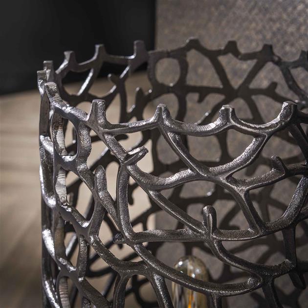 Vloerlamp Weaver XL 3L – Zwart nikkel designlamp van zand gegoten aluminium met open structuur Ø25 cm - Afbeelding 6