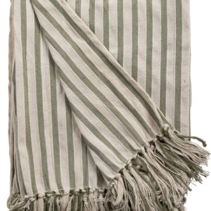 Au Maison – kleed streep – zeegroen/ecru – 130 x 180 cm