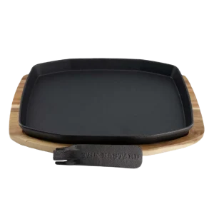 The Bastard Sizzling Plate & Holder Cast Iron 24×32 cm