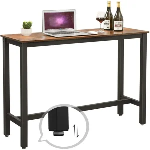 Bartafel industrieel Hoog | Houtlook en Staal | 120x40x100cm