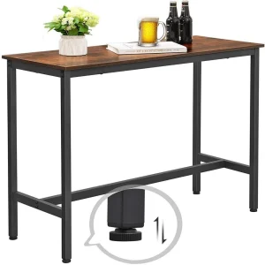 Bartafel smal Industrieel Design | Houtlook en Staal | 100x40x90cm