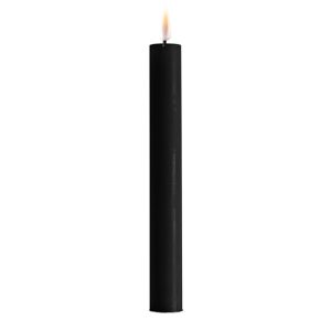 Deluxe Homeart – led dinerkaars recht – set van 2 – zwart – 24 cm