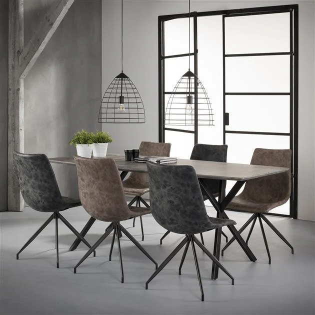 Eettafel Deens ovaal Hidde Betonlook 190 cm - Afbeelding 4