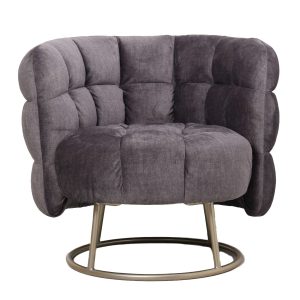 PTMD Fluffy Grey fauteuil vogue 16 graphite gold base