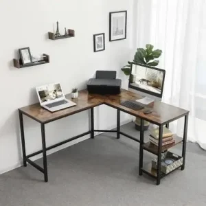 Hoekbureau Industrieel Design | Houtlook en Staal | 138x138x75cm