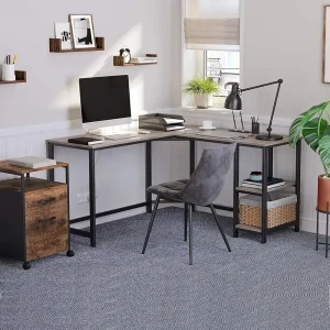 Hoekbureau Industrieel Design | Houtlook en Staal | 138x138x75cm