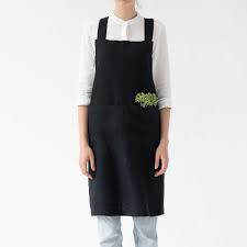 Linen Tales – linnen keukenschort kruisband – black