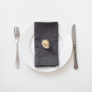 Linen Tales – linnen servetten – dark grey – set van 2 – 40 x 40 cm