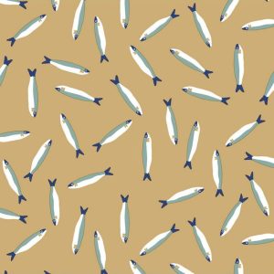 Lola – tafelzeil rond Sardines – mosterdgeel – 140 cm