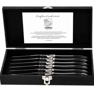 Style de Vie – ebbenhouten steakmessenset Laguiole – zwart – 6 stuks