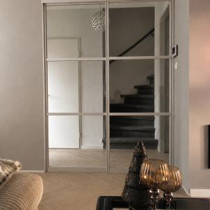 Schuifdeuren strak dubbel Inox vanaf
