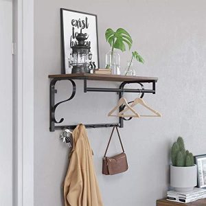 Wandkapstok Industrieel Design | Houtlook en Staal | 60x30x31,7cm