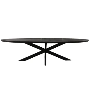 Zwarte Eettafel Ovaal Brandy 160 cm